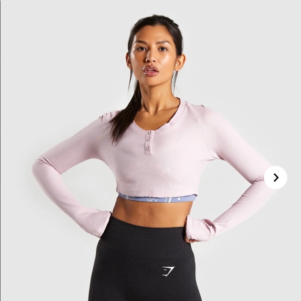 GYM SHARK Pink Long Sleeve Crop Top
